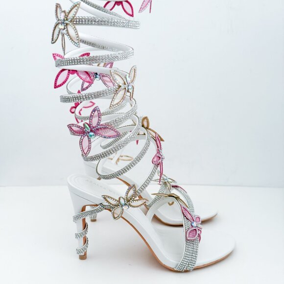 AZALEA WANG FLORIANA BUTTERFLY SANDAL IN WHITE Y2K - Picture 3 of 16